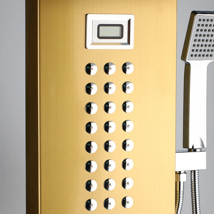 KEMAIDI Multifunctional Shower Panel Tower with Rainfall Waterfall Bathroom Shower Column Bath Shower Systerm W/ Massage Jets