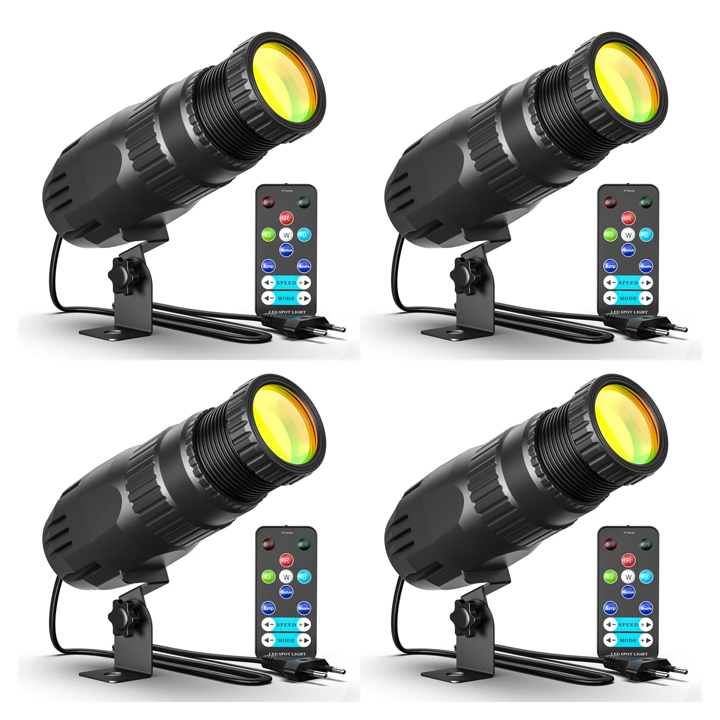 Yiflamefly 4Pcs 10W LED Pinspot Stage Light RGBW Manual Focus Mini Pinspot Light For DJ Disco Wedding Party Bar Club Show