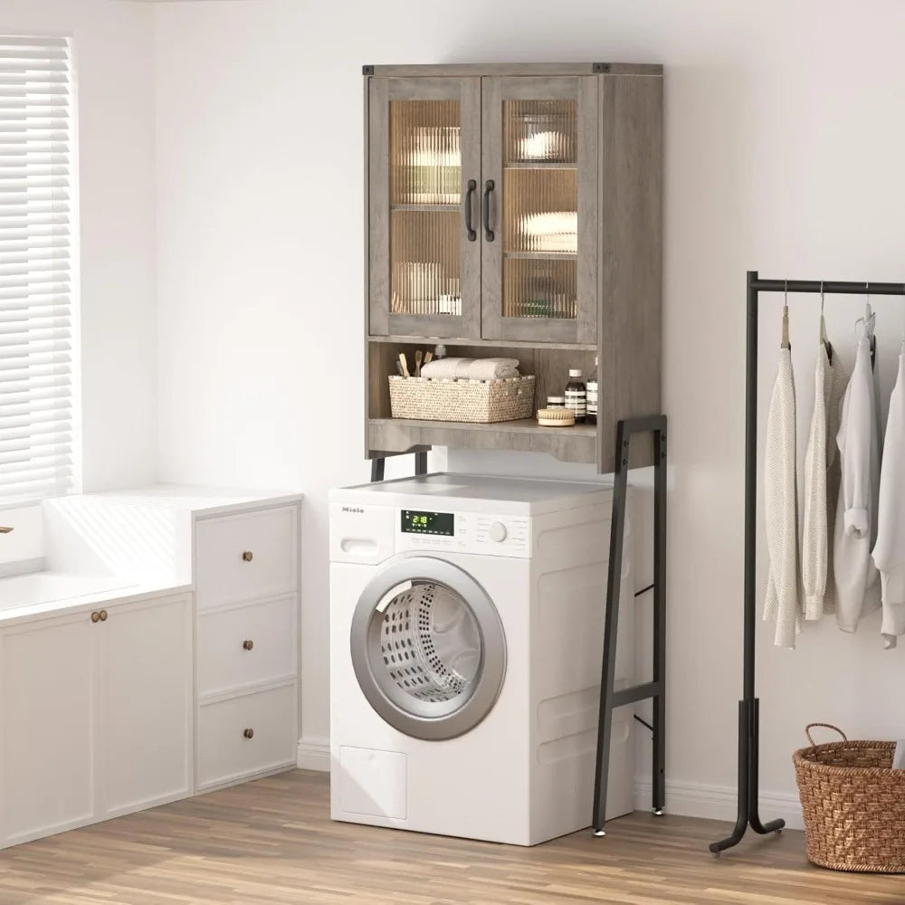 RBXC Space Saving Bathroom Storage Cabinet With Tempered Glass Door