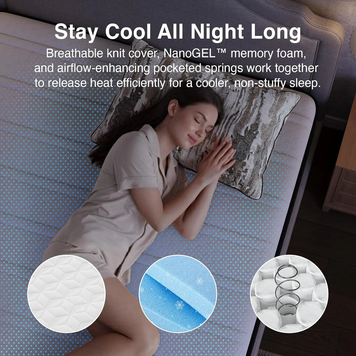 King Size 12-Inch Cooling Hybrid Mattress with Upgraded Coil Support
