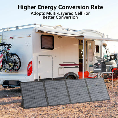 MHPOWOS 220W 40V Portable Solar Panel Waterproof Foldable Solar Panel Power Backup Solar Charger for Power Station RV Camping