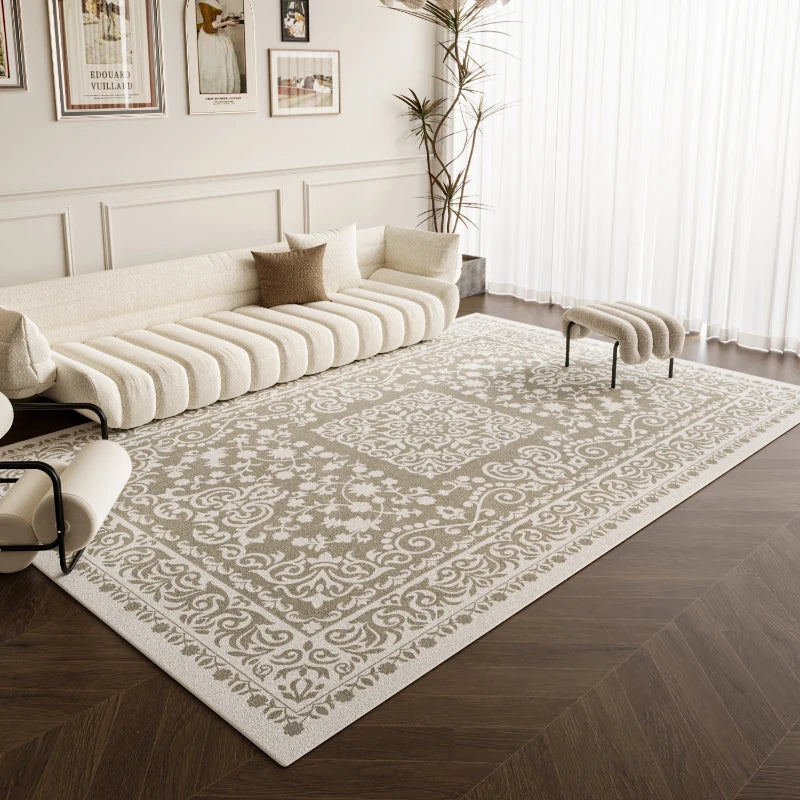 French Style Carpets for Living Room Light Luxury Bedroom Decor Carpet Thickend Plush Lounge Floor Mat Washable Bedside Soft Rug