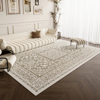 French Style Carpets for Living Room Light Luxury Bedroom Decor Carpet Thickend Plush Lounge Floor Mat Washable Bedside Soft Rug