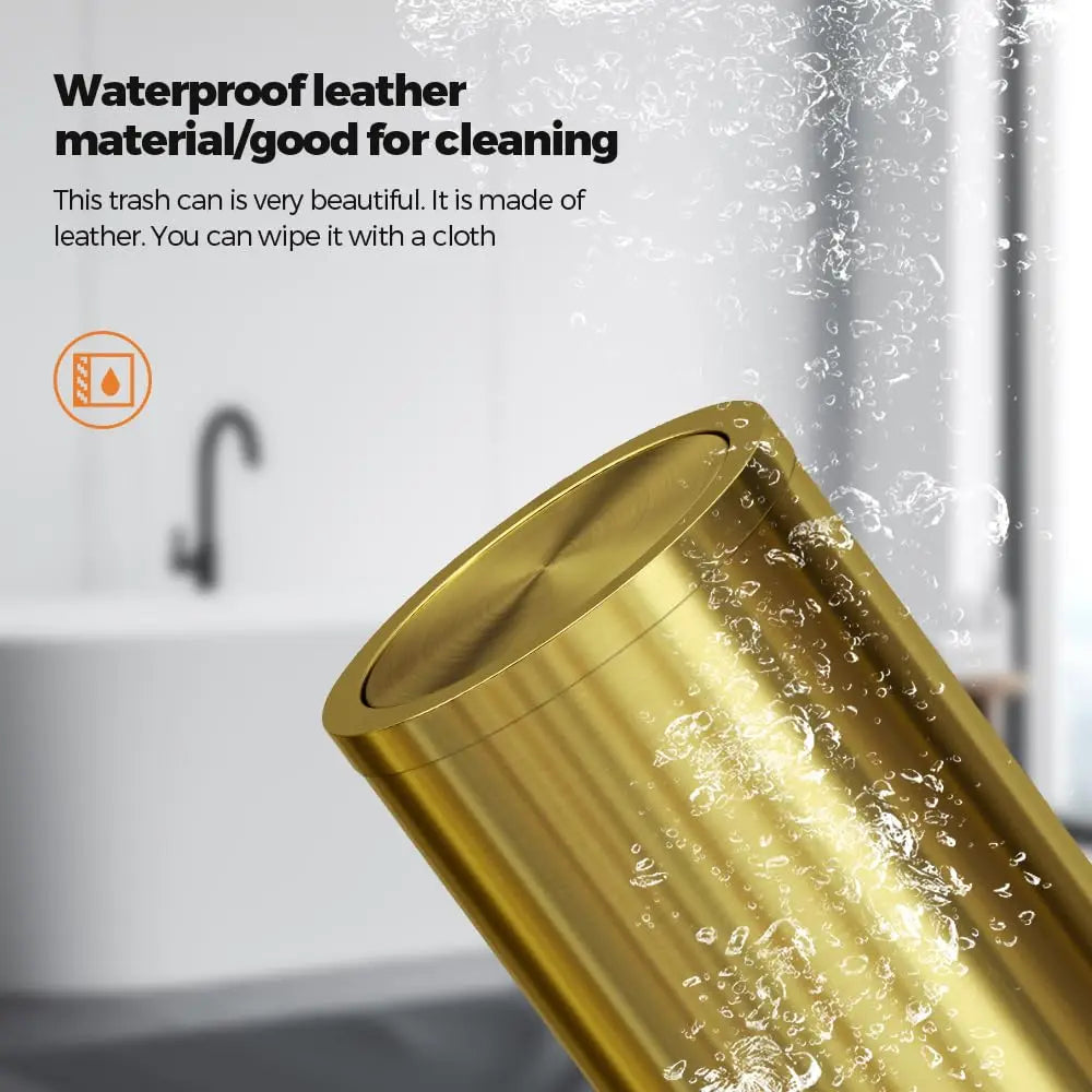 Stainless Steel Trash Can With Flip Lid For Kitchen Bathroom