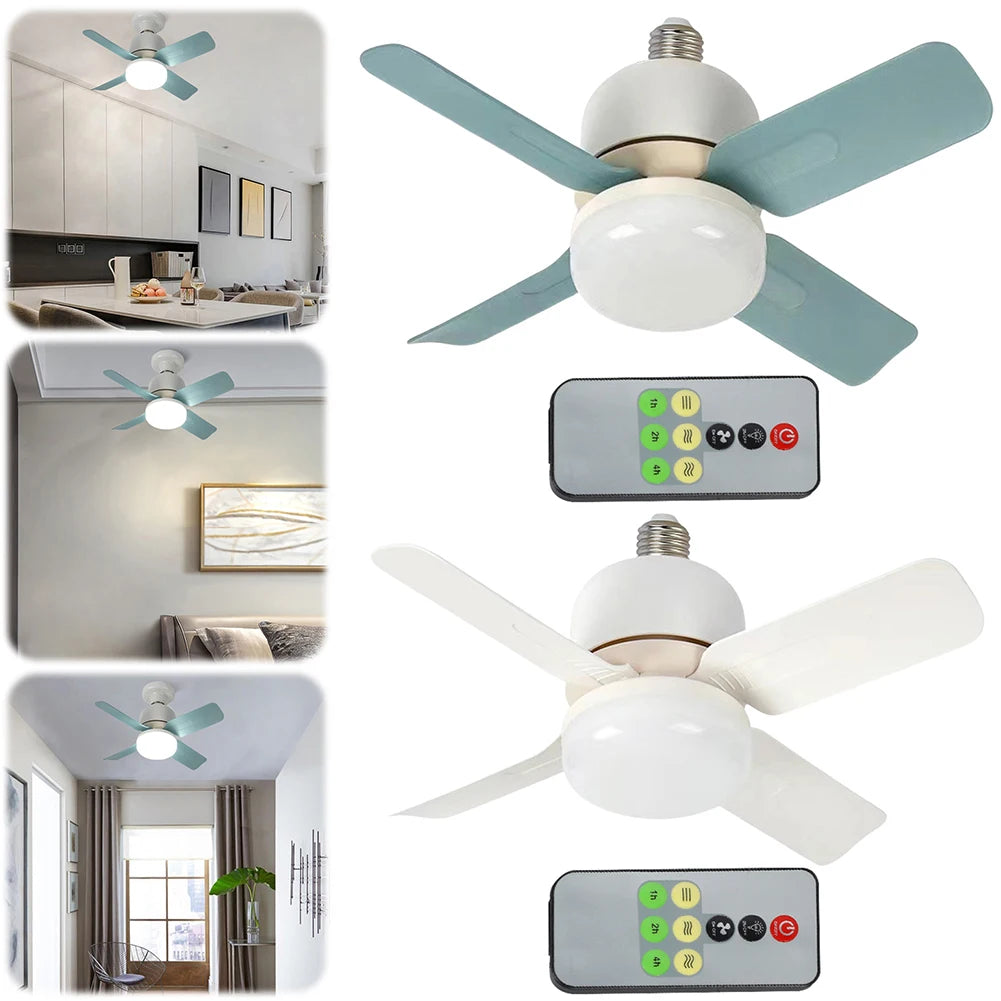 E27 Socket Ceiling Fans with Lights Dimmable 14W LED Small Ceiling Fan Ceiling Fan Light for Bedroom Living Room Kitchen Balcony
