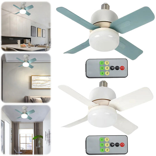 E27 Socket Ceiling Fans with Lights Dimmable 14W LED Small Ceiling Fan Ceiling Fan Light for Bedroom Living Room Kitchen Balcony