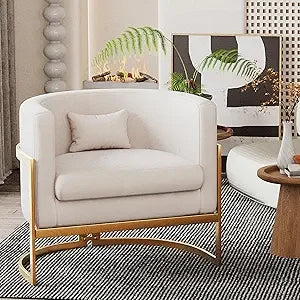 Upholstered Velvet Accent Chair Barrel Chairs Modern Living Room Armchair, Mid Century Lounge Chairs Sofa Tub Bucket Club Chair