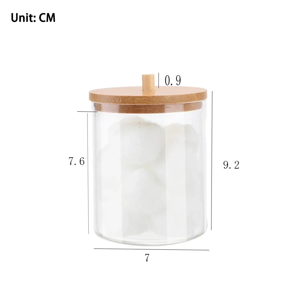 Acrylic Makeup Organizer For Cotton Swabs Jewelry And Remover Pads