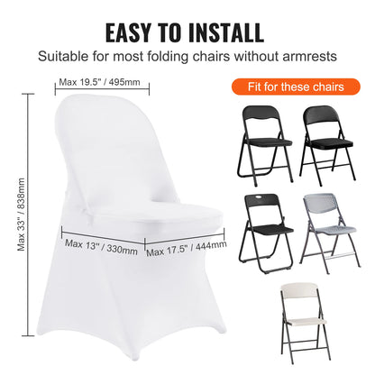 SucceBuy 12 30Pcs Wedding Chair Covers Spandex Stretch Slipcover for Restaurant Banquet Dining Party Universal Chair Cover