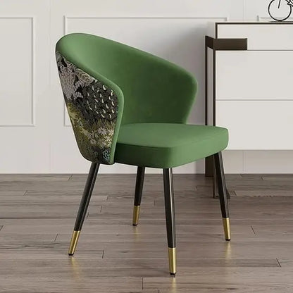 Upholstered Velvet Dining Chair, Comfy Dining Room Chairs with Thick Cushions, Modern Kitchen Side Chairs (Green, 1-Piece