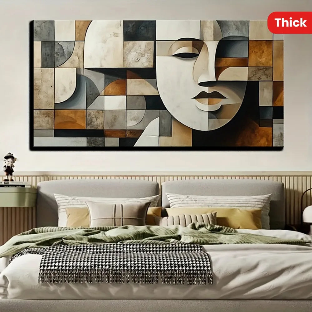 Hign-concerned Abstract Geometric Wall Art Solid Pine Frame