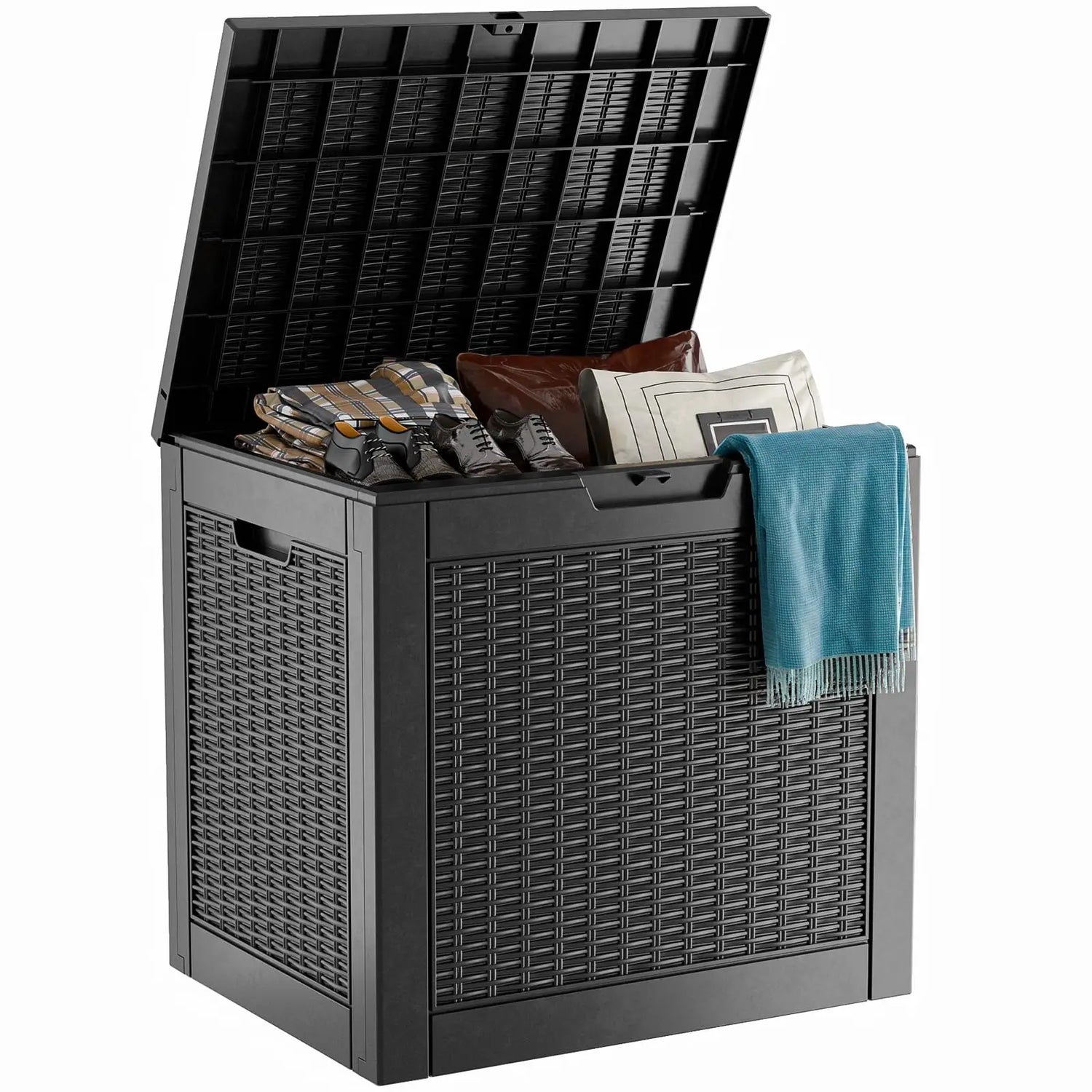 PatioZen 320 Gallon Large Resin Deck Box, Lockable Outdoor Storage Box for Patio Cushions Storage Furniture,Garden Tools
