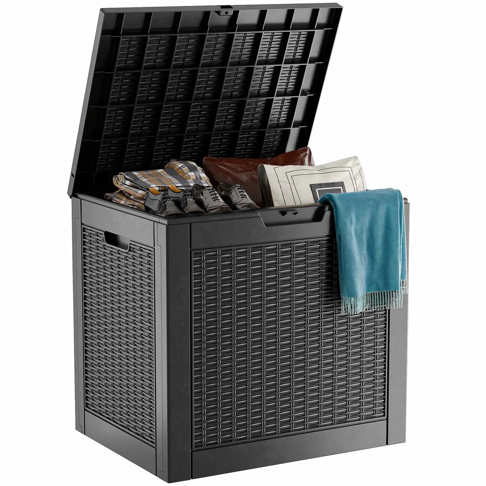 PatioZen 320 Gallon Large Resin Deck Box, Lockable Outdoor Storage Box for Patio Cushions Storage Furniture,Garden Tools