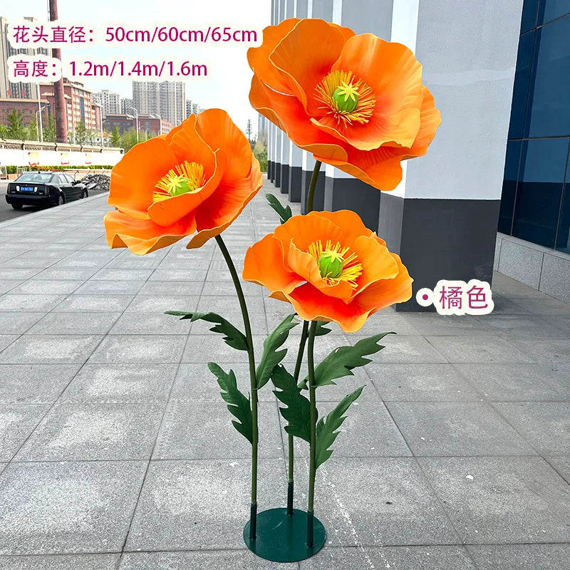 Waterproof Form Artificial Flowers Outdoor Wedding Accessories Plants Decoration Garden Fake Marriage Road Lead Flowers Decor