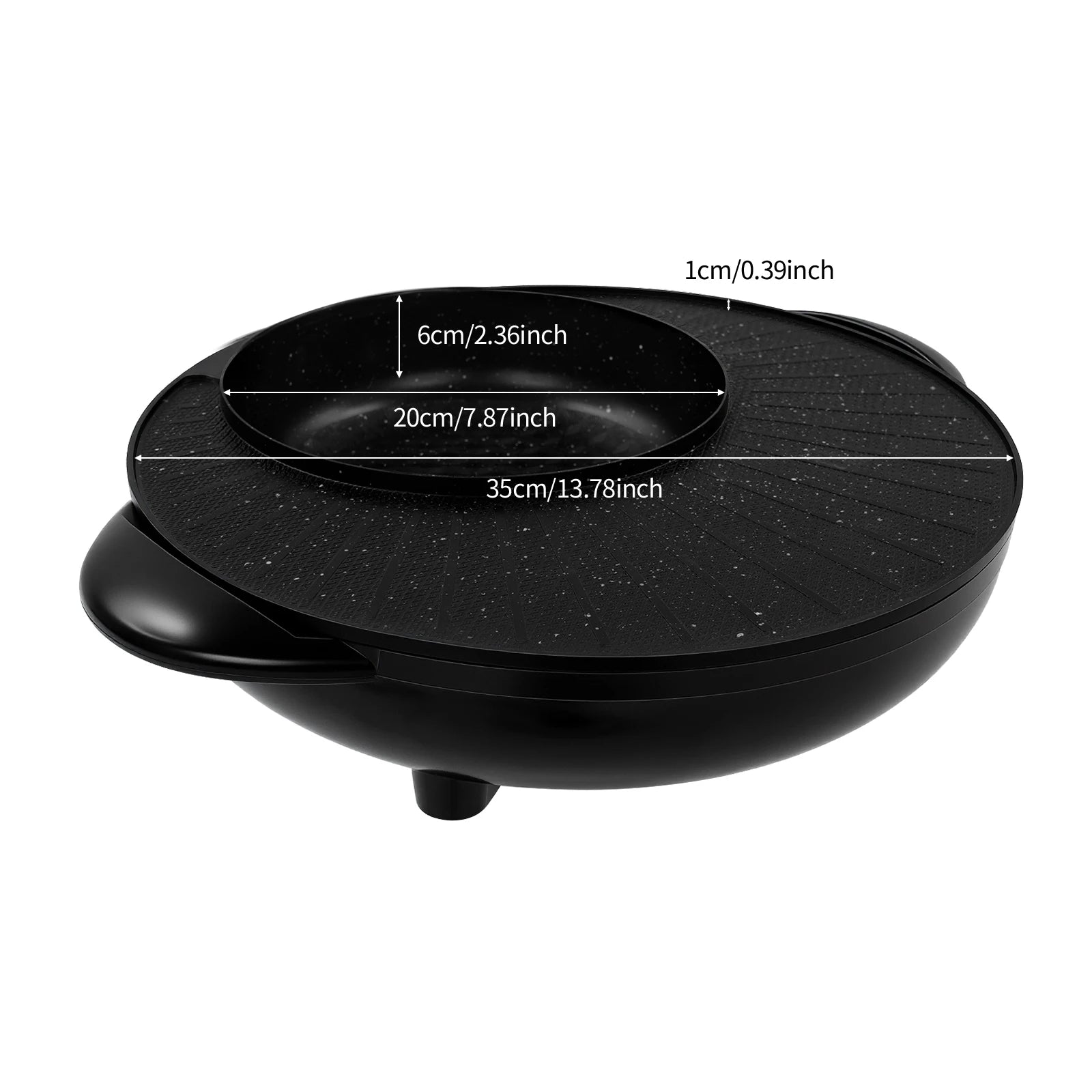 Circular Edition Hotpot Grill Combo Indoor BBQ Electric Hot Pot  Portable Smokeless Grill Temp Control Easy Clean For Home Party