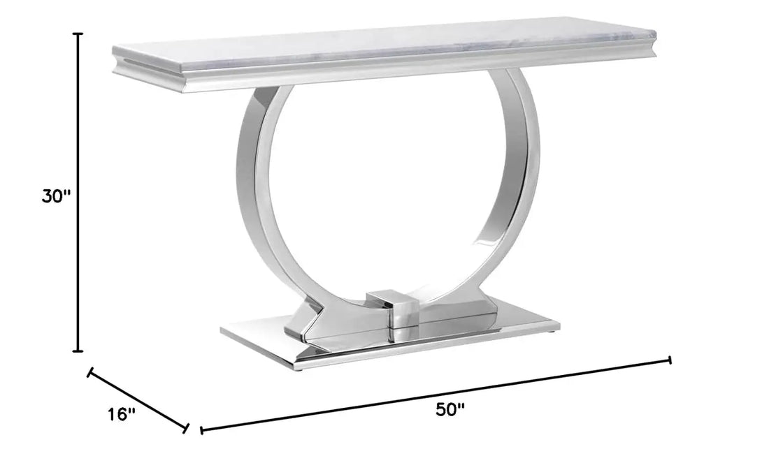 Modern Console Table for Entryway, Mirrored Sofa Table with U-Base, Silver Narrow Console Table, Rectangular, Customized
