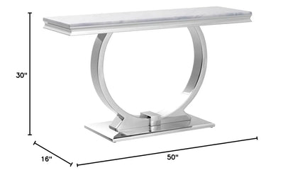 Modern Console Table for Entryway, Mirrored Sofa Table with U-Base, Silver Narrow Console Table, Rectangular, Customized