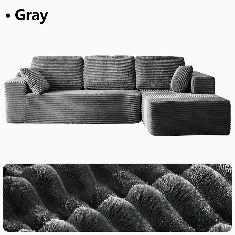 95.7"Oversized L Shaped Couch With Chaise, Minimalist Compressed Boneless Couch No Assembly Required, Modular Cloud Sectional Sofa Fo