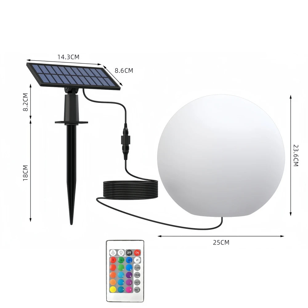 Solar Garden Ball Light Outdoor Glow Globe Light with Remote Control LED Waterproof Solar Night Light for Party Holiday Decor