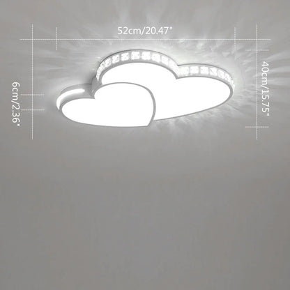 Modern Heart Shaped Ceiling Lights Crystal LED Flush Mount Lamp Cartoon Children&