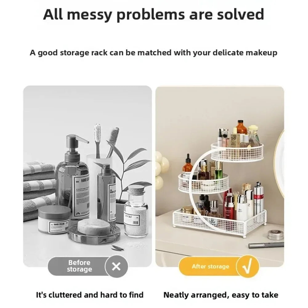 Hign-concerned Metal Makeup Storage Rack Cosmetic Organizer Multi Layer