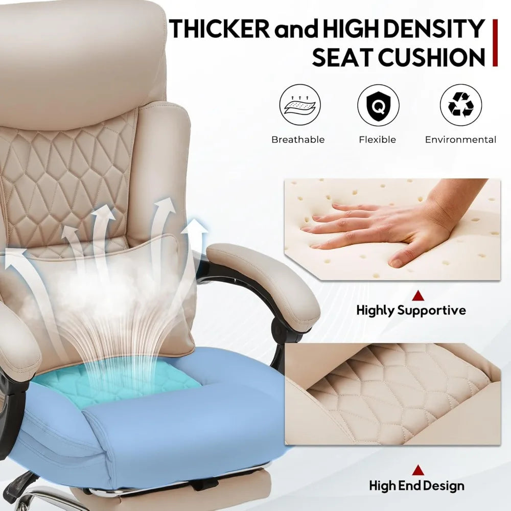 HUANZHUANG Reclining Executive Office Chair With Foot Rest