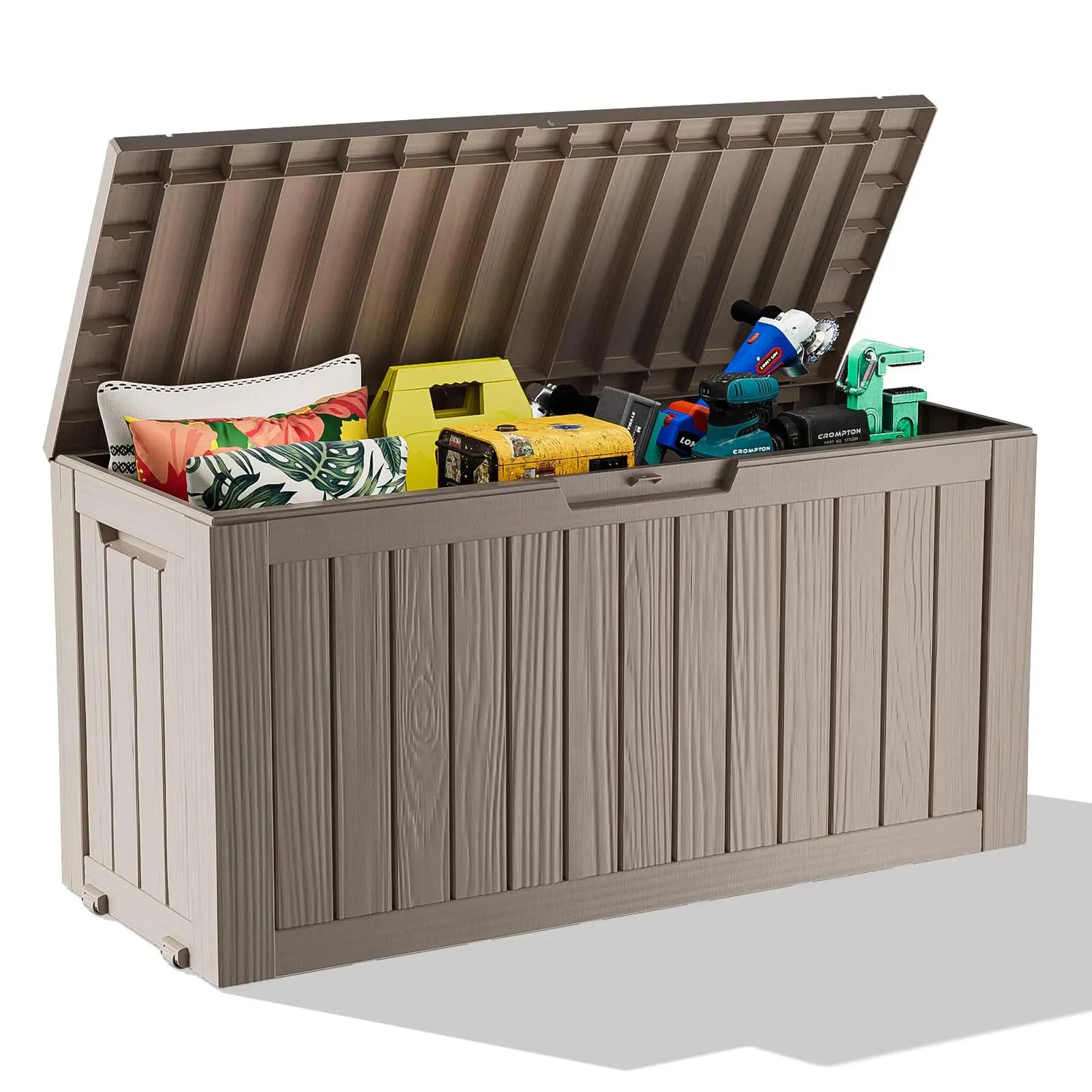 PatioZen 320 Gallon Large Resin Deck Box, Lockable Outdoor Storage Box for Patio Cushions Storage Furniture,Garden Tools