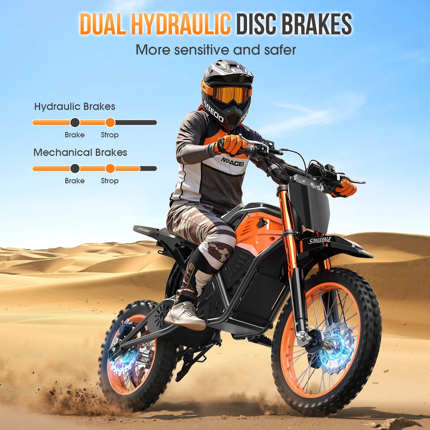 EILLEO SPACEWALK 48V Electric Dirt Bike 3000W Peak Power 37 MPH 60 Mile Range