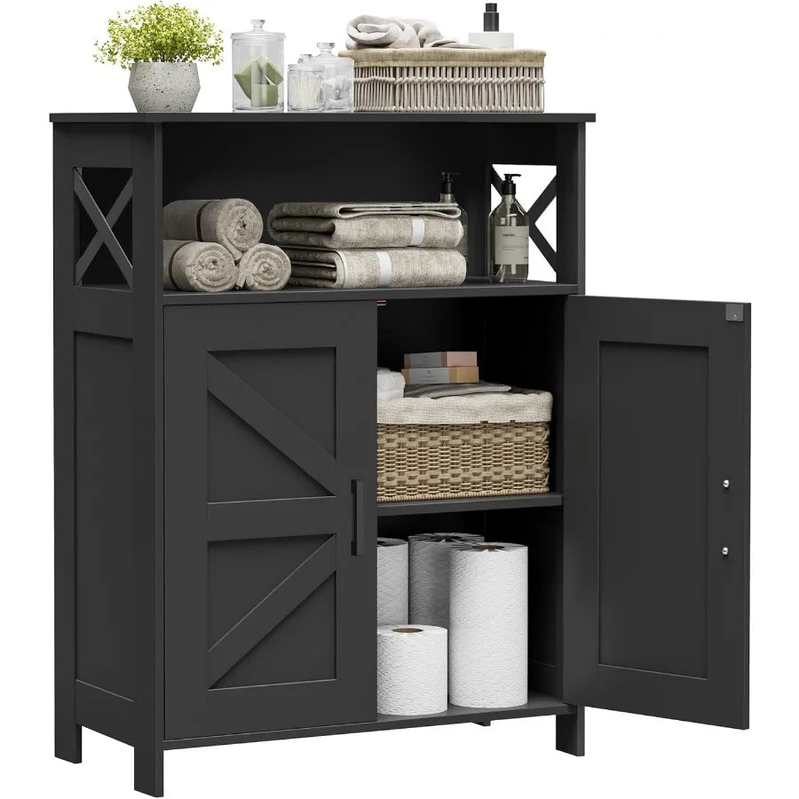 Bathroom Storage Cabinet With 2 Doors, Toilet Paper Cabinet With Adjustable Shelves, Small Bathroom Cabinet Fo