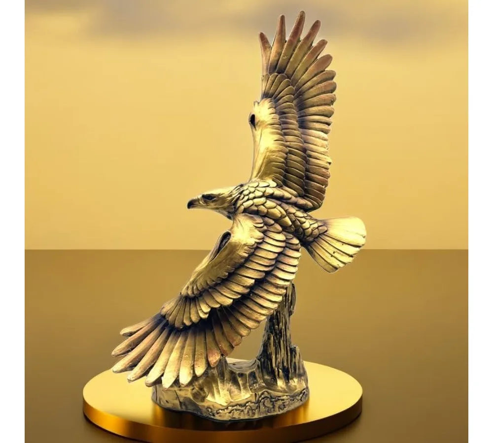 13 Inch Bronze Eagle Statue Sculpture Figurine Home Office Desktop Decoration Gift for Collectors