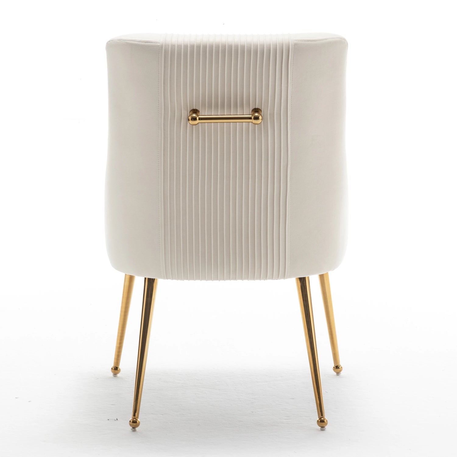 SEYNAR Modern Glam Boucle Pleated Velvet Dining Chair or Vanity Chair Set of 2 with Rear Handle