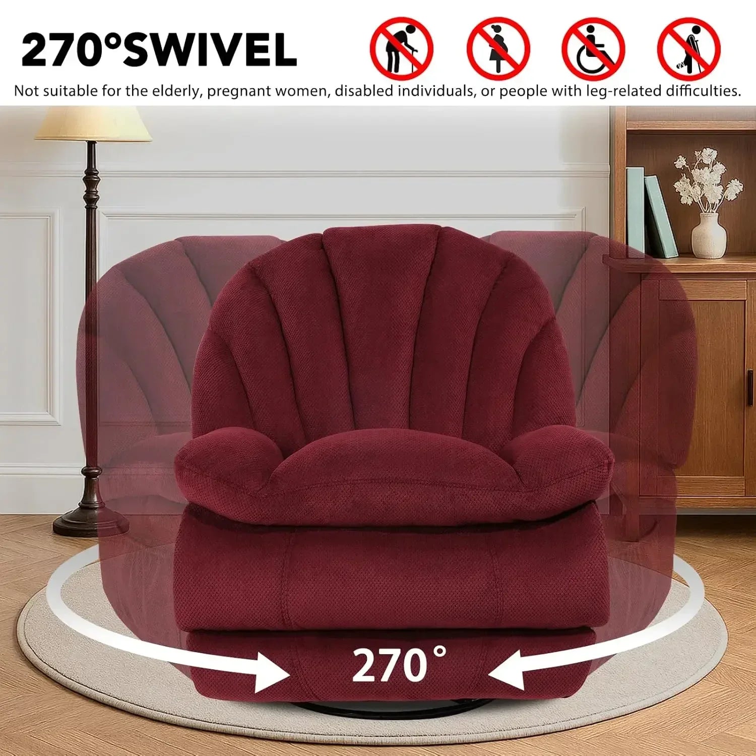 Dual Motor Power Swivel Rocker Recliner Chair for Living Room, Power Adjustable Backrest and Extended Footrest,, Customized