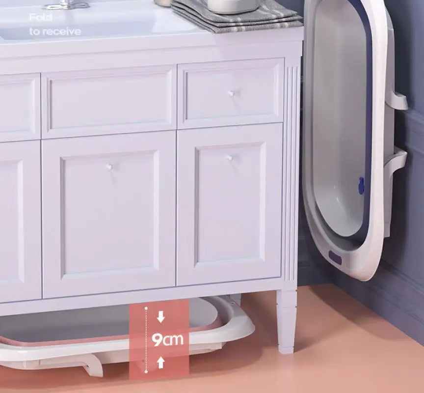 Hign-concerned Foldable Kids Bathtub With Non Slip Pad