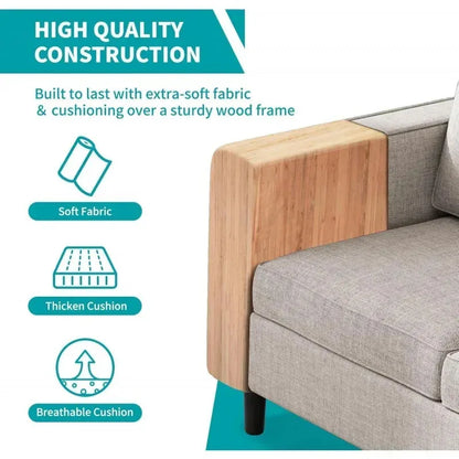RPD4-Bus 78"W 3 piece living room couch set.3 seater sofa storage ottoman and loveseat furniture sets. modern L shaped section