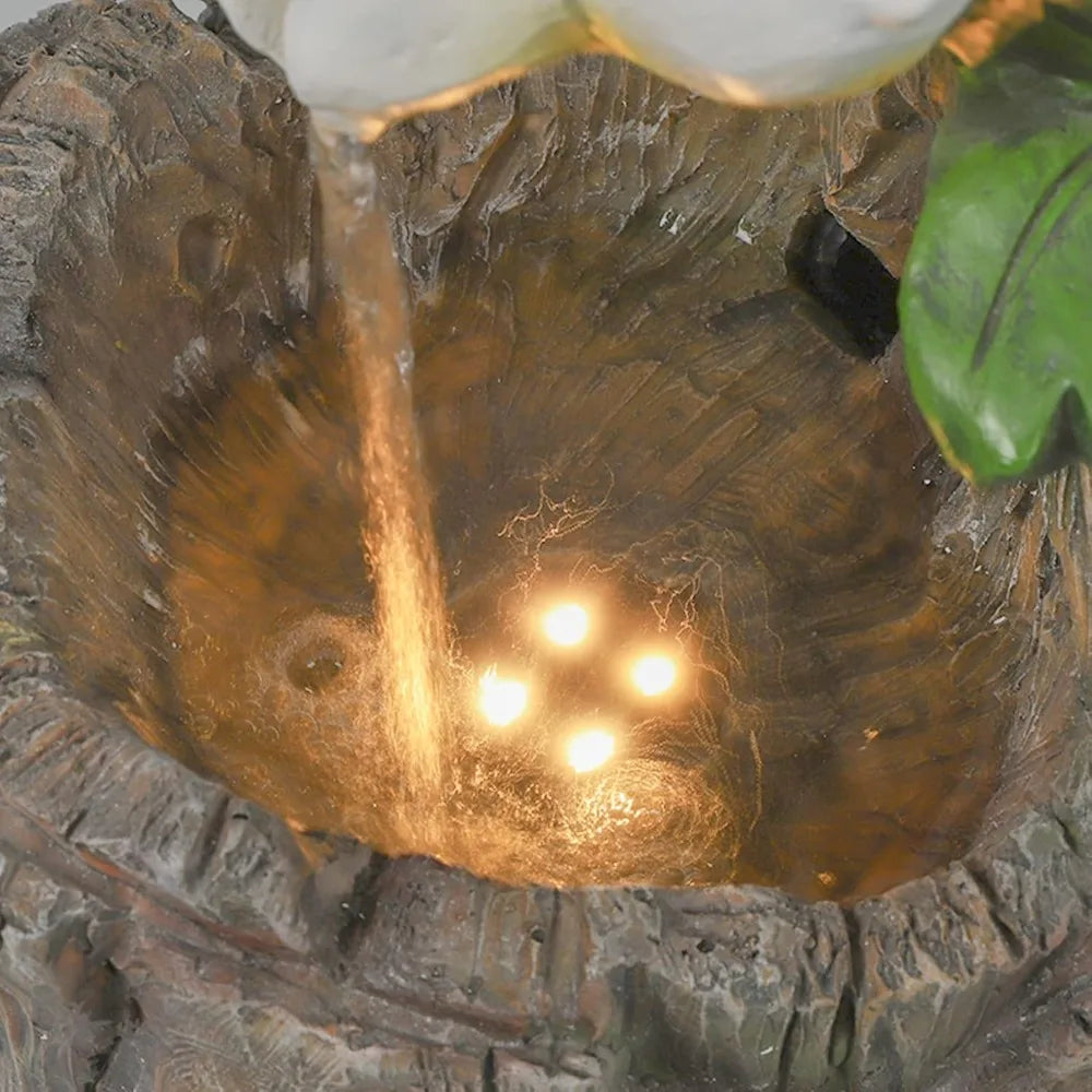 Resin Peacock Waterfall Fountain 3 Tiered Outdoor Floor Stacked Water Fountain Sculpture for Lawn Decorative Garden