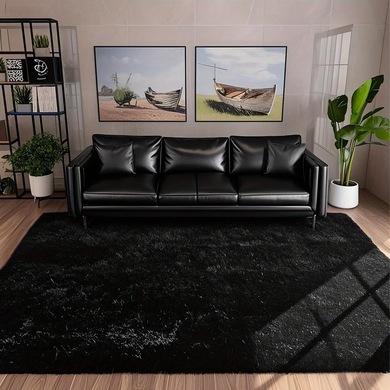 Aubusson Plush Area Rug Geometric Modern Living Room Decor