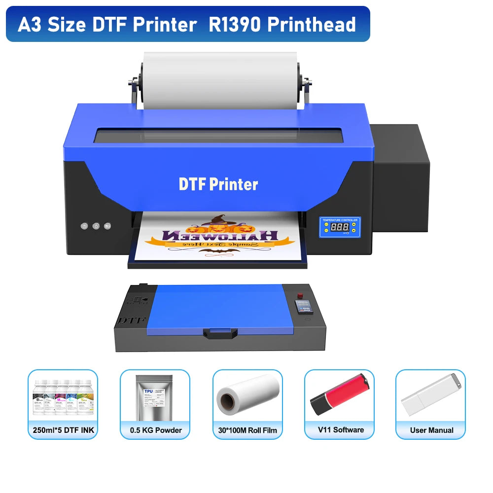 A3 DTF Printer Impresora XP600 DTF Printer A4 L800 DTF Printer Printing Machine For T-shirt Direct Transfer Roll Film Printer