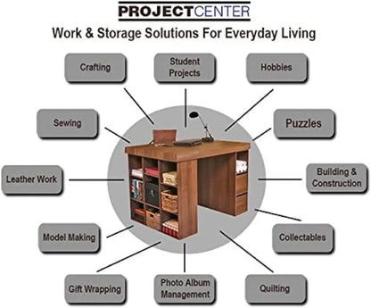 HOT SELLIG QUALITY Project Center Desk With Bookcase And 3 Bin Cabinet,Modern-White