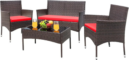 BestsellerBestsellerBestsellerpatio furniture 4 pieces conversation sets outdoor wickerr rattan chairs garden backyard balcony p