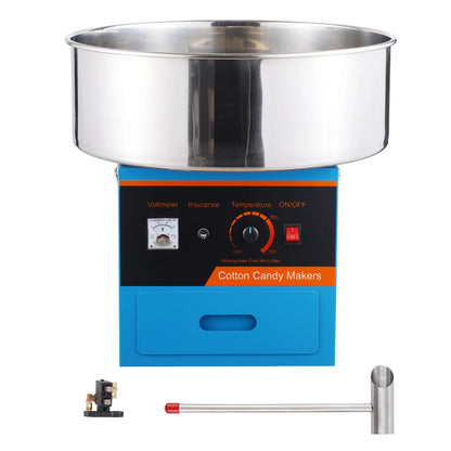 SucceBuy Electric Cotton Candy Machine Commercial Floss Maker with Stainless Steel Bowl Sugar Scoop Drawer for Birthday Party