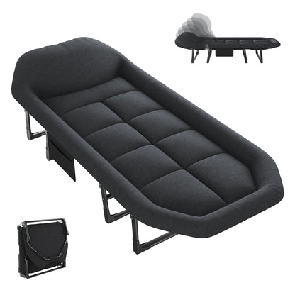 JHK Folding Camping Cot With Mattress Adjustable Outdoor Sleeping Bed