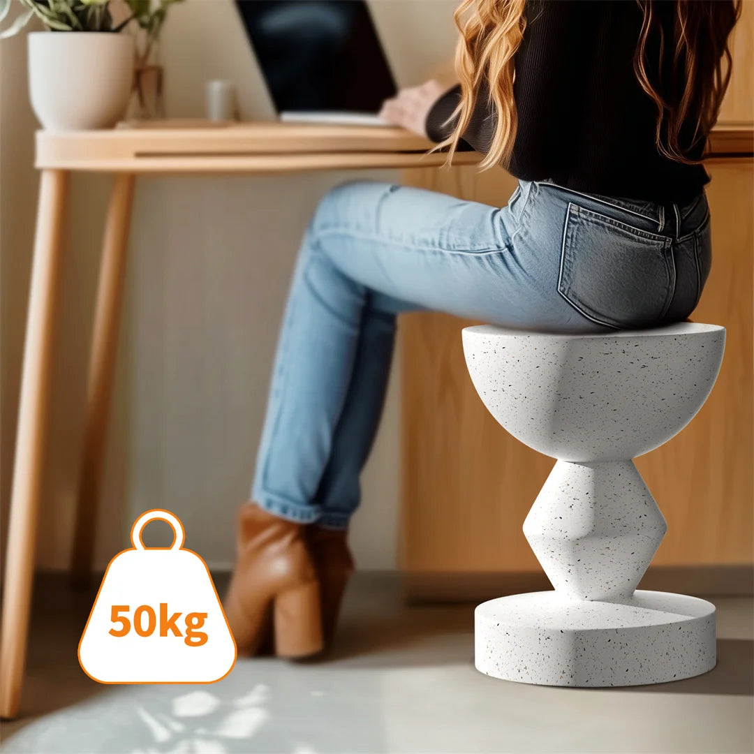 Modern Lightweight Concrete Side Table for Living Room Bedroom Sofa