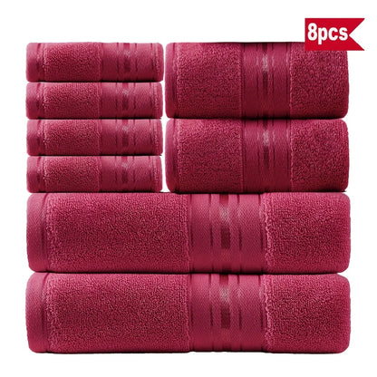 8 Piece Luxury Towel Set – Majestic Plush, Super Absorbent &amp; Quicker-to-Dry, Thick 100% Ring Spun Cotton Towels for Bathroom, Spa &amp; Hotel – 2 Bath, 2 Hand, 4 Washcloths