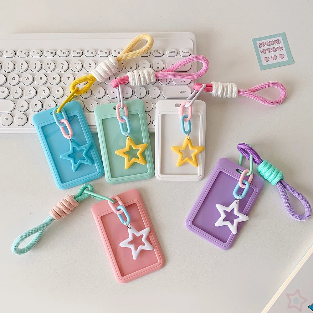 Kpop Photocard Holder Keychain Y2K PhotoCard Holder Kpop Charm Holders Kawaii Photo Card Keychain