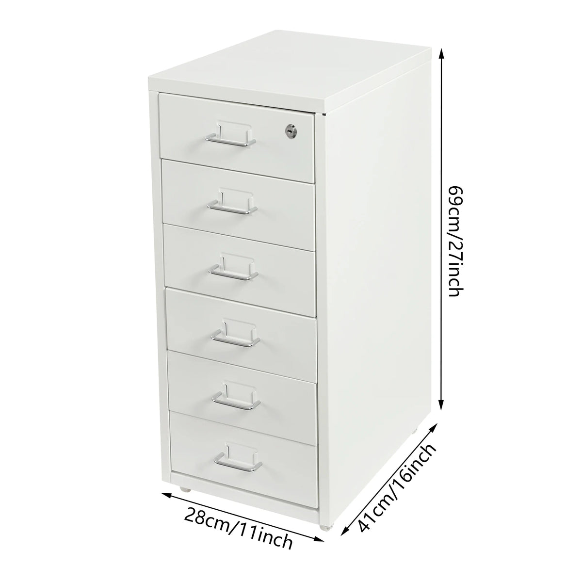 Locking Rolling Metal Filing Cabinet for Home Office Storage