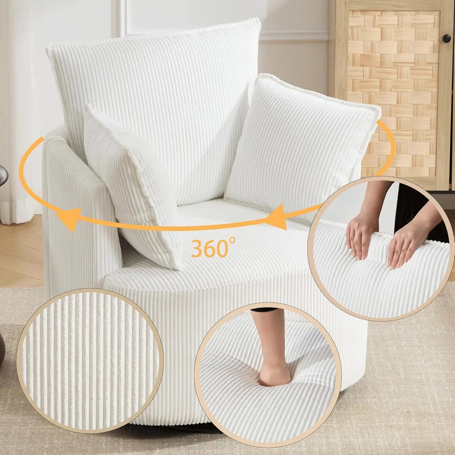 Swivel accent chair,Swivel barrel chair,Reclining armchairs for bedrooms Swivel chair,Upholstered Living Room Chair, Customized