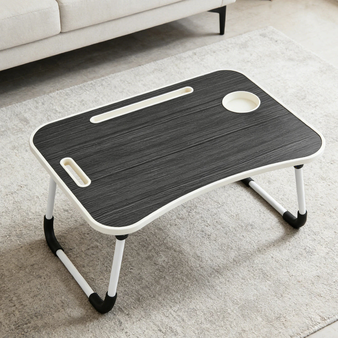 Simple, Sturdy, Durable, Wireless Charging Capable, Foldable Small Table, Bed Laptop Table