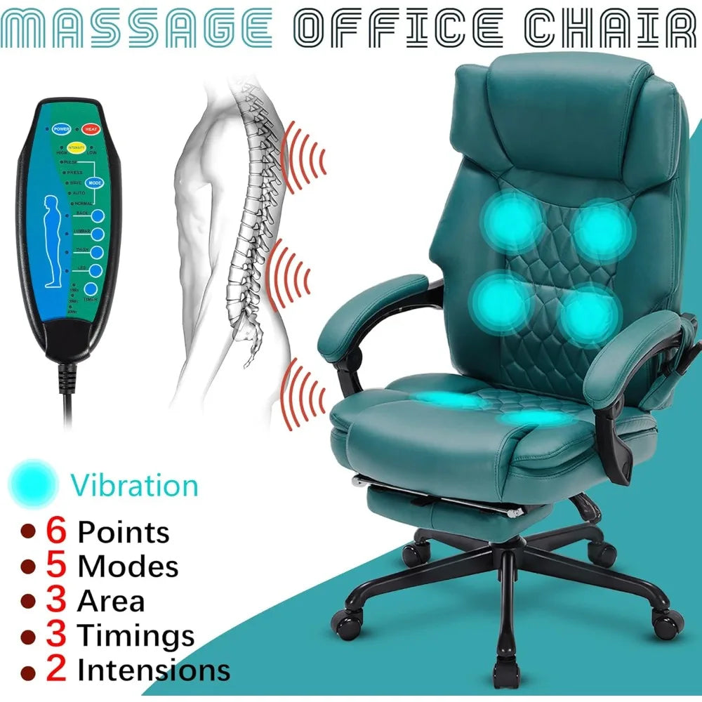 GUANGBAI Massage Office Chair With Foot Rest Vibration And Heat