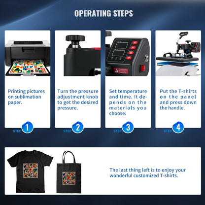 SucceBuy Heat Press 5in1 Heat Press Machine 12x15in Clamshell Sublimation Transfer Printer Digital Precise Temperature Control