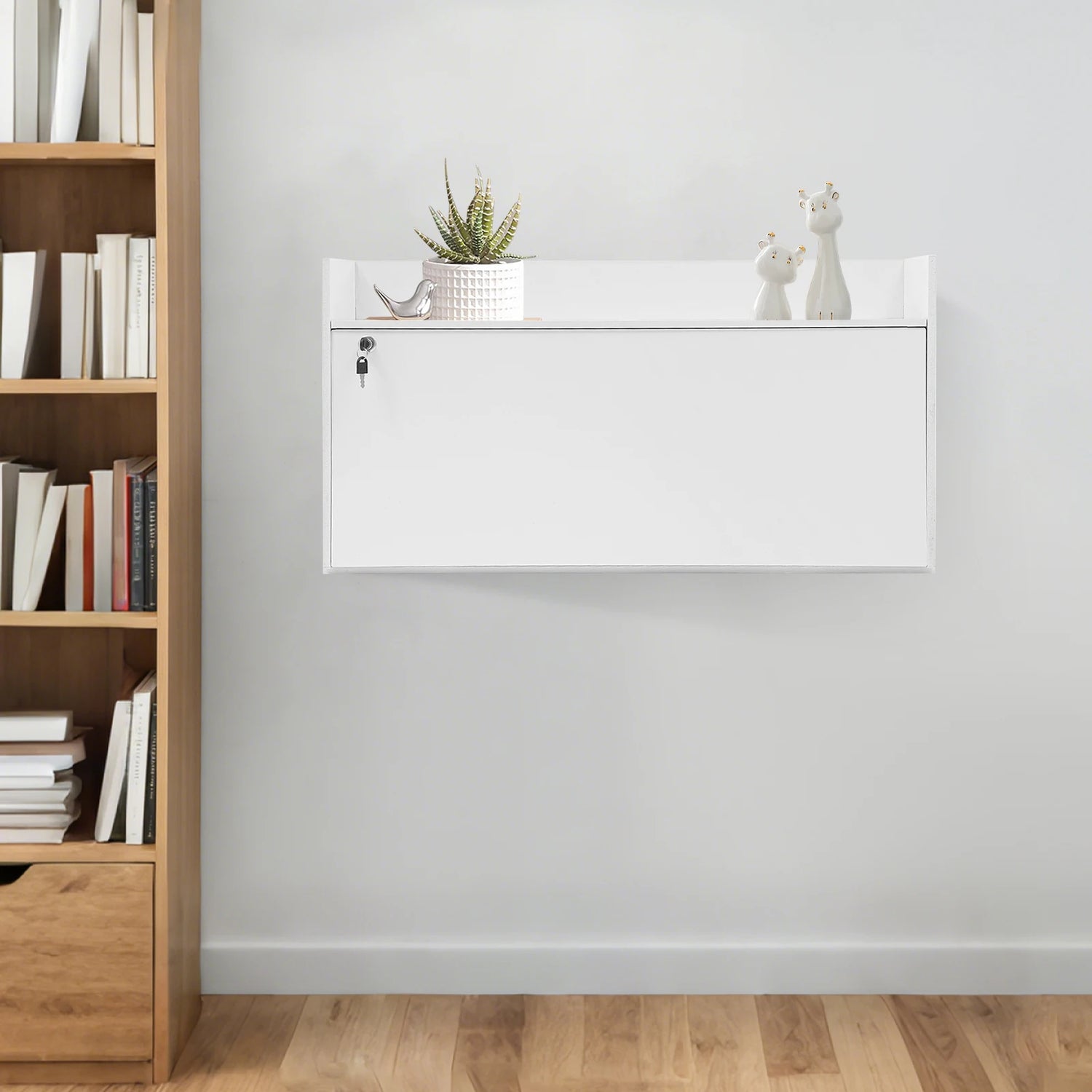 Wall Mounted Foldable Table Cabinet Multifunctional Floating Desk Load Capacity 20kg For Bedrooms, Studies, Offices